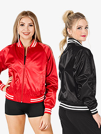 Double Platinum - Womens Satin Dance Team Bomber Jacket